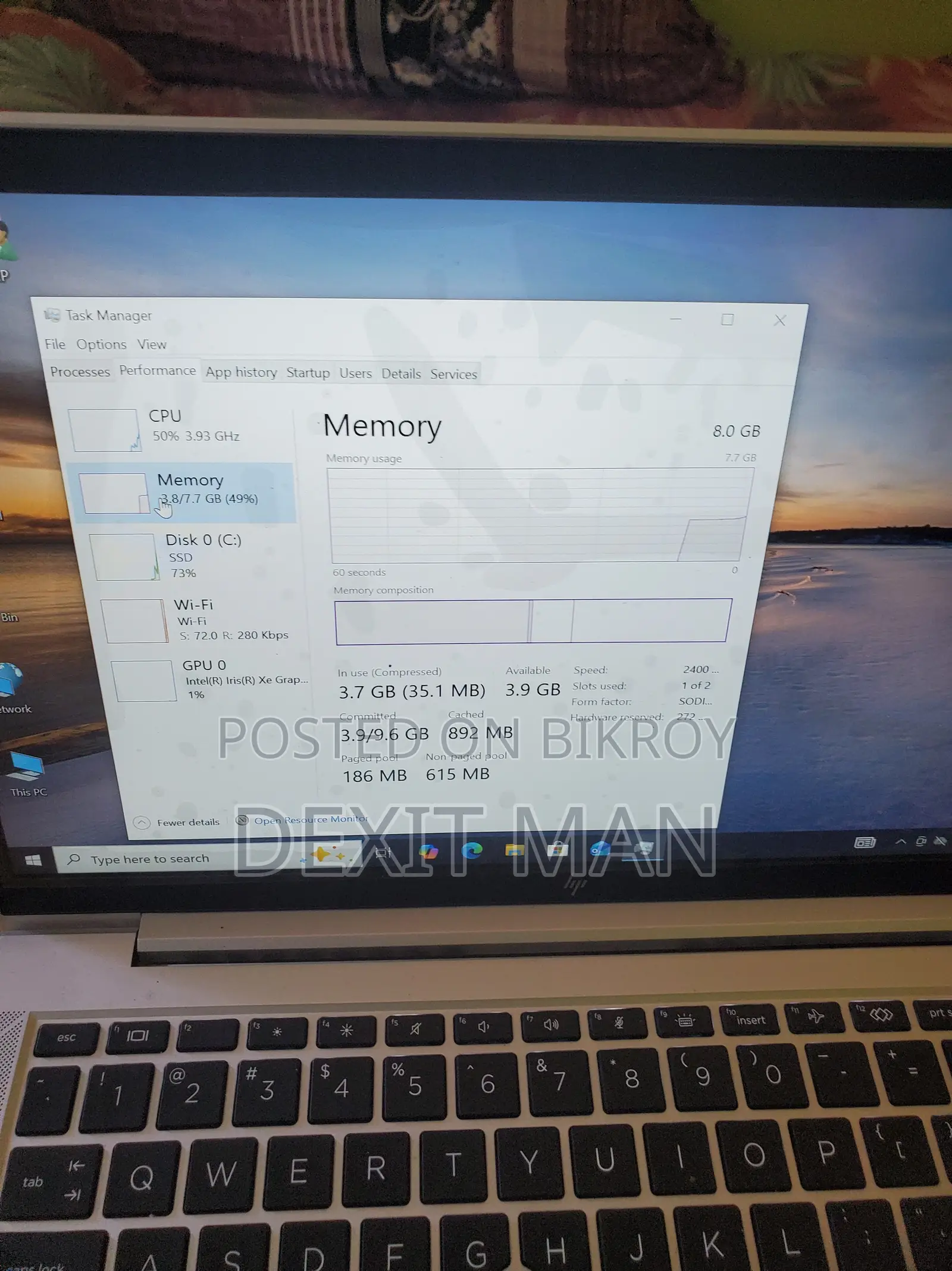ল্যাপটপ HP EliteBook 840 G8 8GB ইন্টেল কোর i7 SSD 256GB