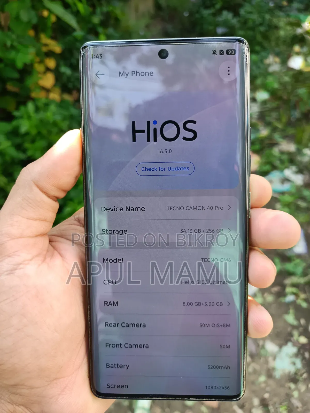Tecno Camon 40 Pro 4G 256 GB Black