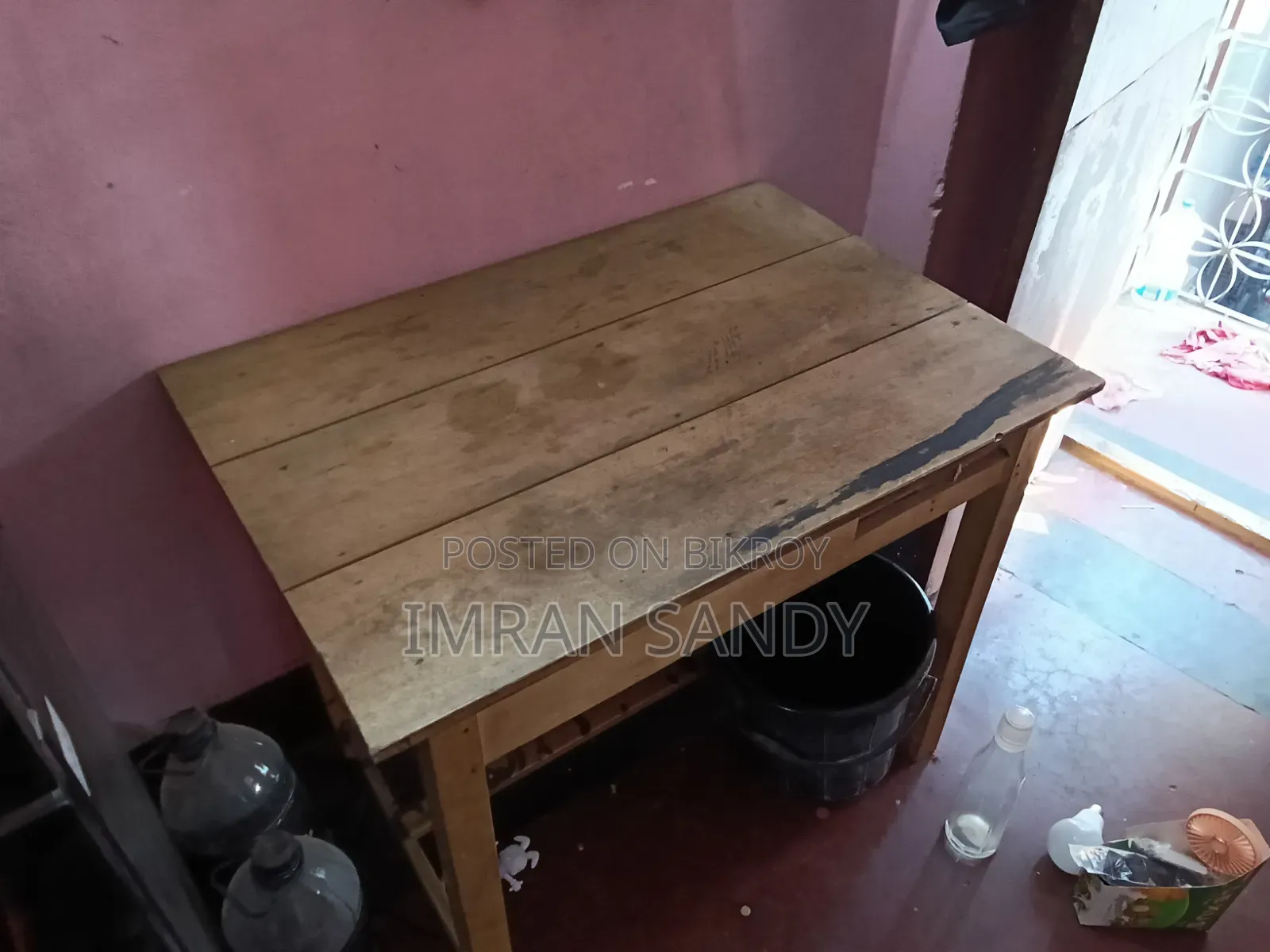 A wooden table for sale