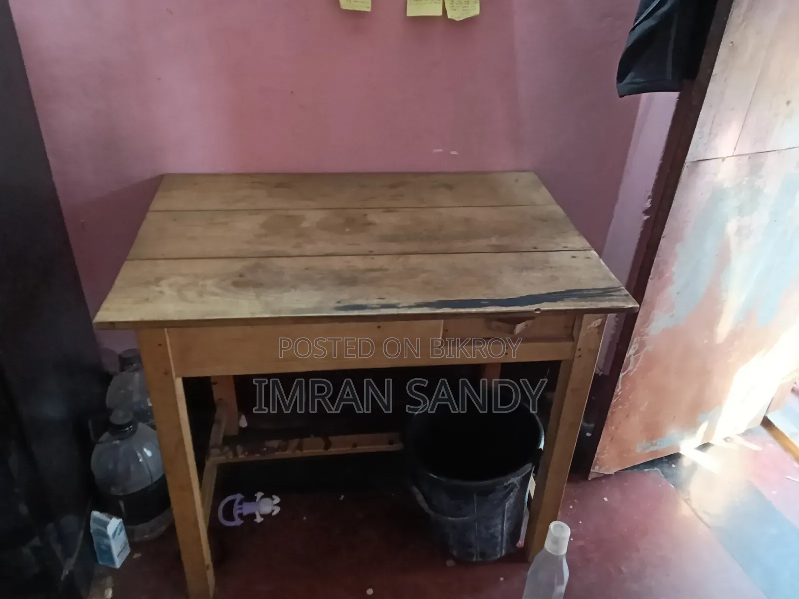 A wooden table for sale