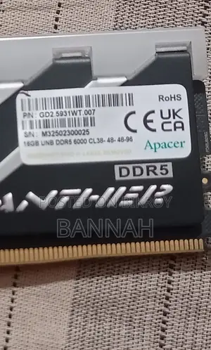 Apacer Panther 16GB 6000mhz Ddr5 Cl38 RGB Gaming Desktop Ram