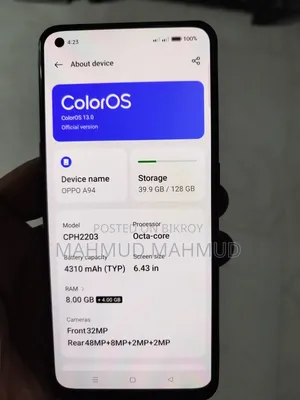 Oppo A94 ১২৮ জিবি কালো