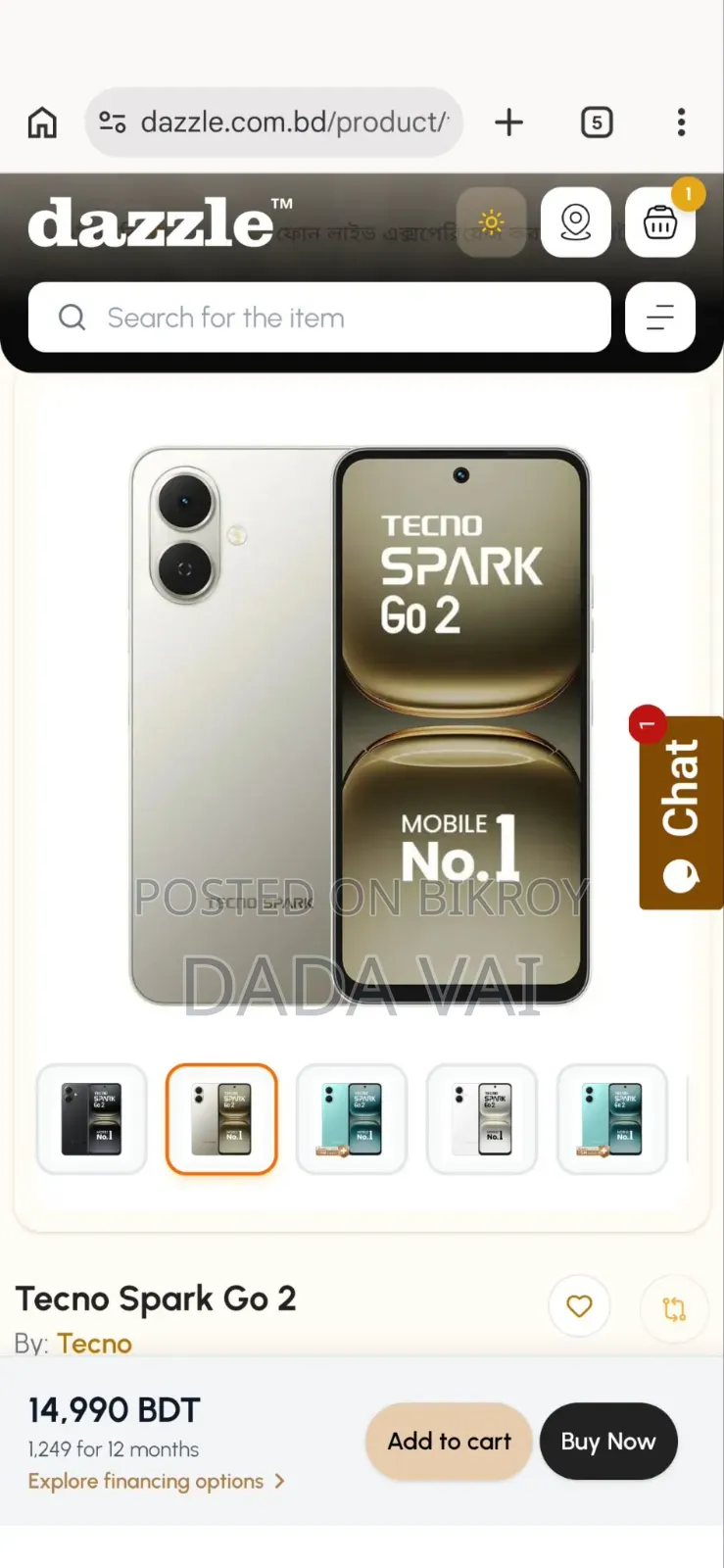 Tecno Spark Go 2 64 GB Silver