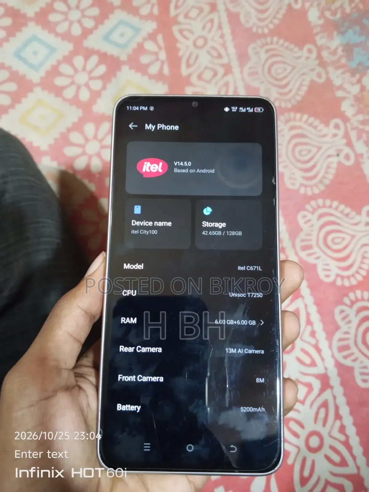 Itel City 100 128 GB Rose Gold