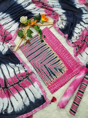 Unstitched Vegetable Tie-Dye Burnt Batik Three Piece