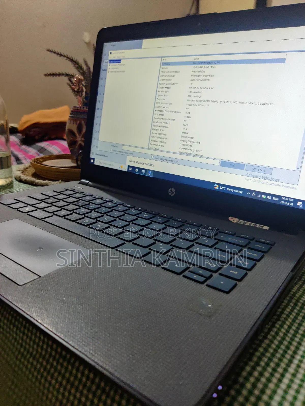 Laptop HP 240 G6 4GB Intel Celeron HDD 500GB
