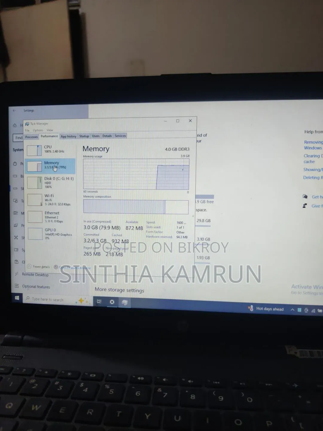 Laptop HP 240 G6 4GB Intel Celeron HDD 500GB