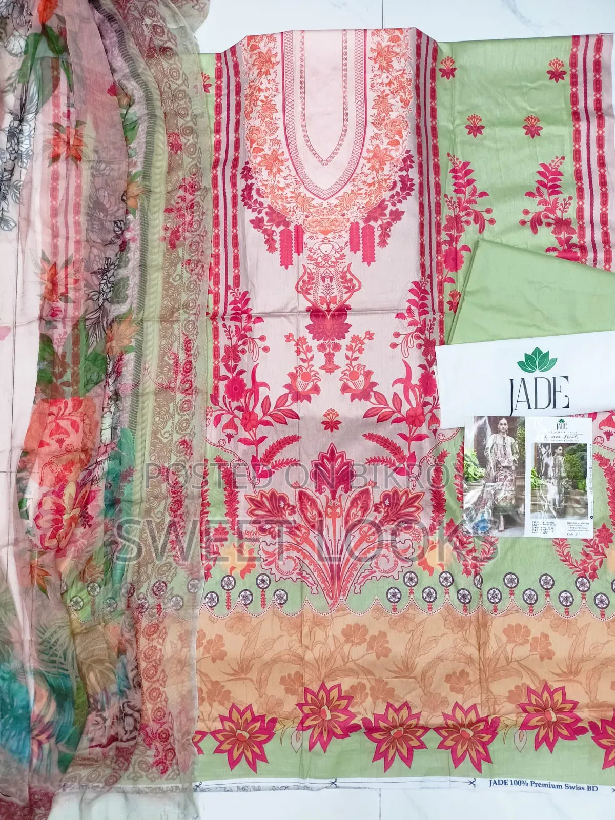 Jad Premium Swiss Lawn Pure Dress