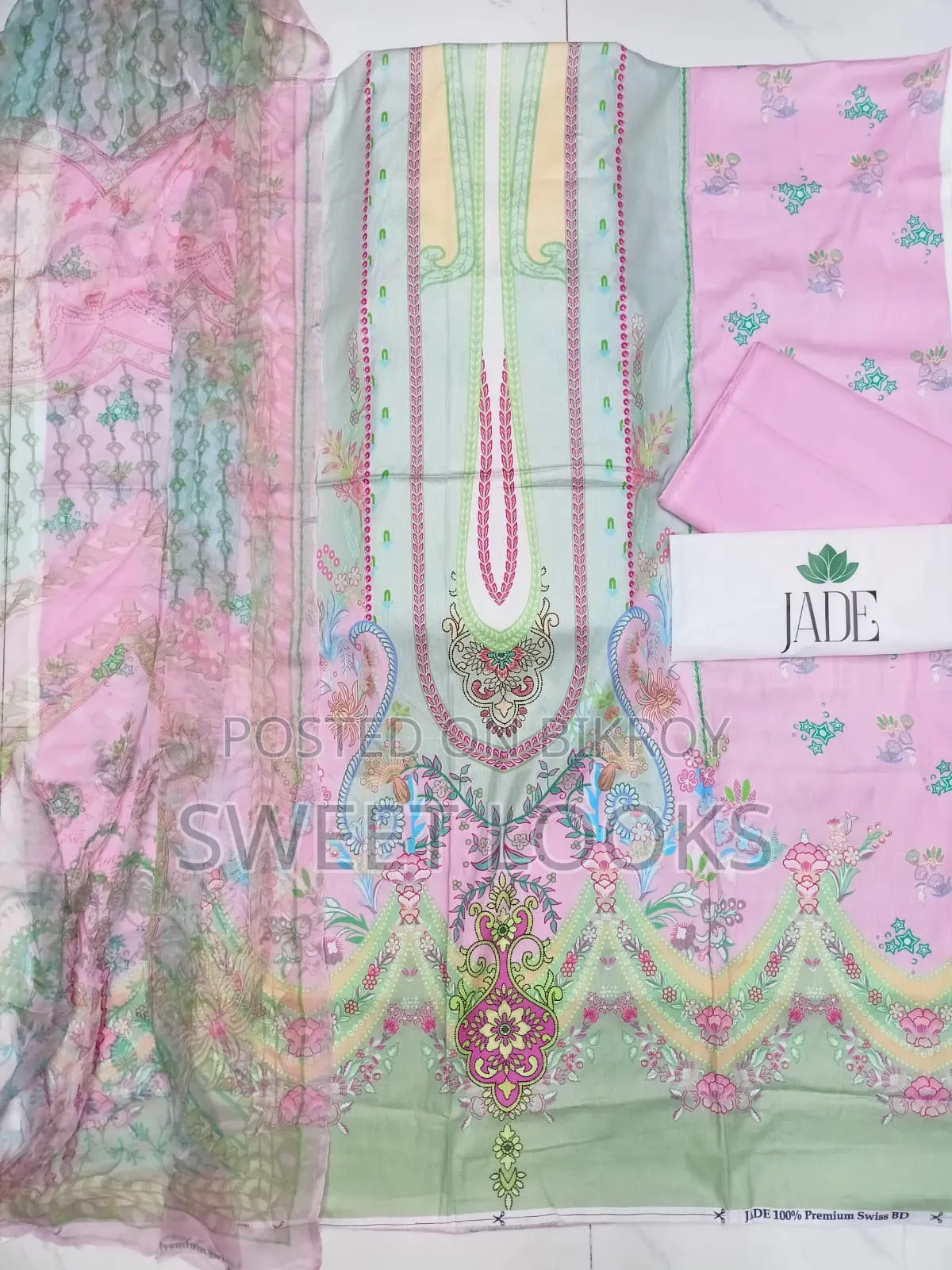 Jad Premium Swiss Lawn Pure Dress