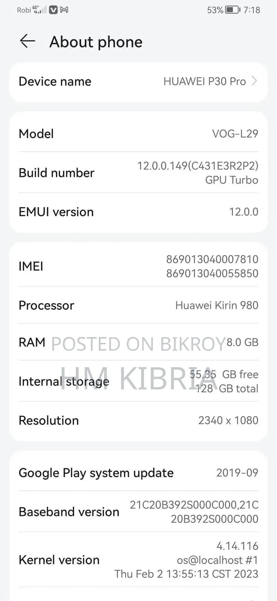 Huawei P30 Pro 128 GB