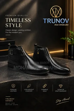 Men's Premium Black Leather Chelsea Boots | TRUNOV