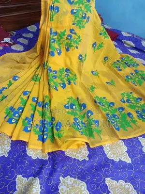 Hand Printed Half Silk Saree