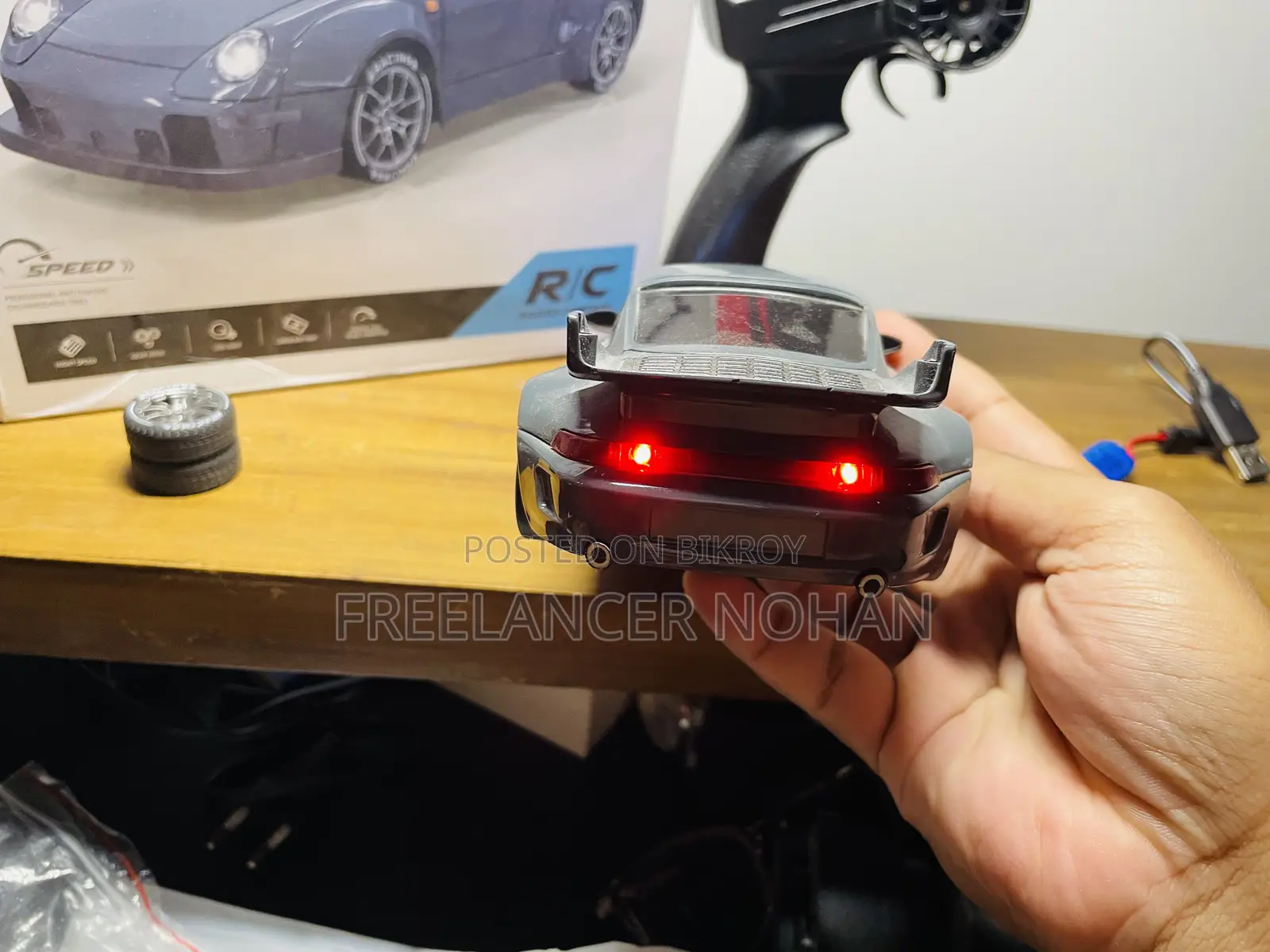 Porsche 993 911 RWB 4WD RC Drift Car With Tires & Traffic Cones