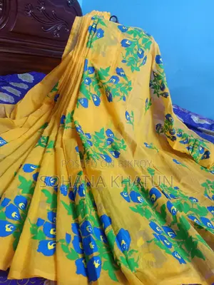Hand Printed Half Silk Saree