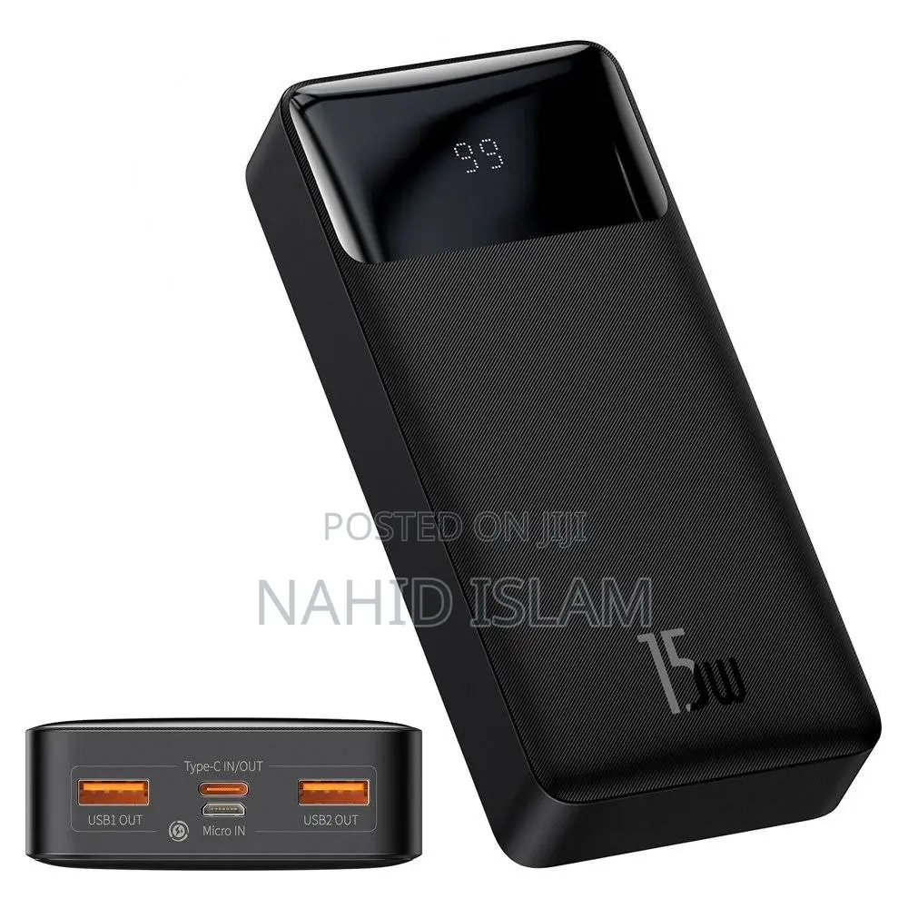 Baseus Bipow 20000mah 15W Power Bank – Black Color