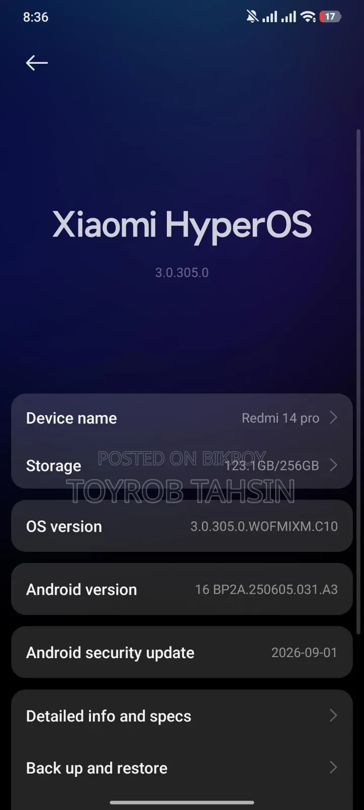 Xiaomi Redmi Note 14 Pro 256 GB পার্পল