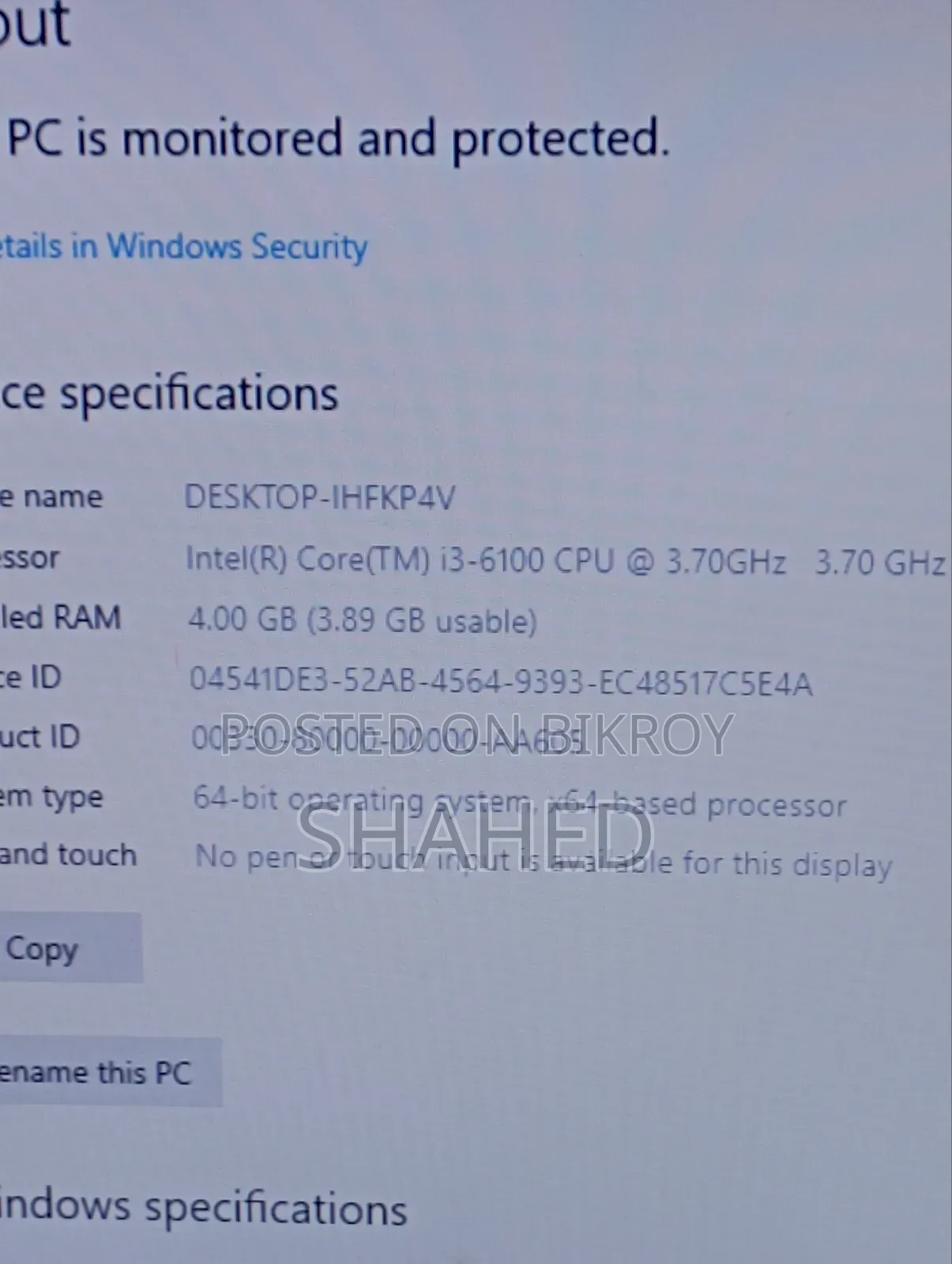 Gigabyte GA-H110MSTX-HD3-ZK 4GB Intel Core i3 SSD 128GB