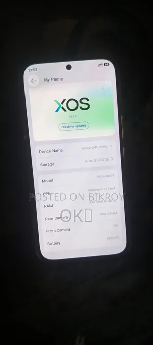 ইনফিনিক্স নোট ৬০ প্রো ২৫৬ জিবি গোল্ড