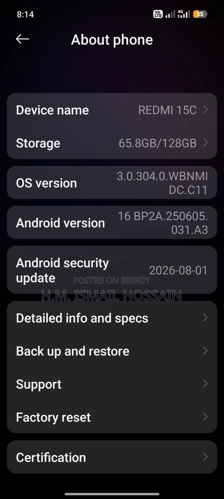 Xiaomi Redmi 15C 128 GB Red