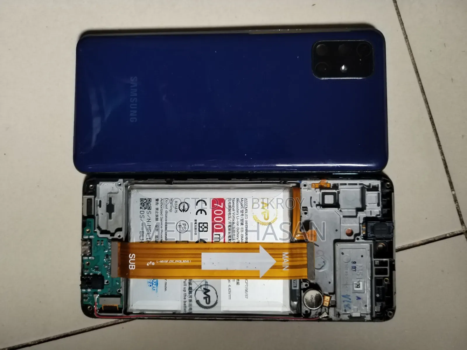 Samsung M51 Original Set Open Display With Battery and Camera Setup