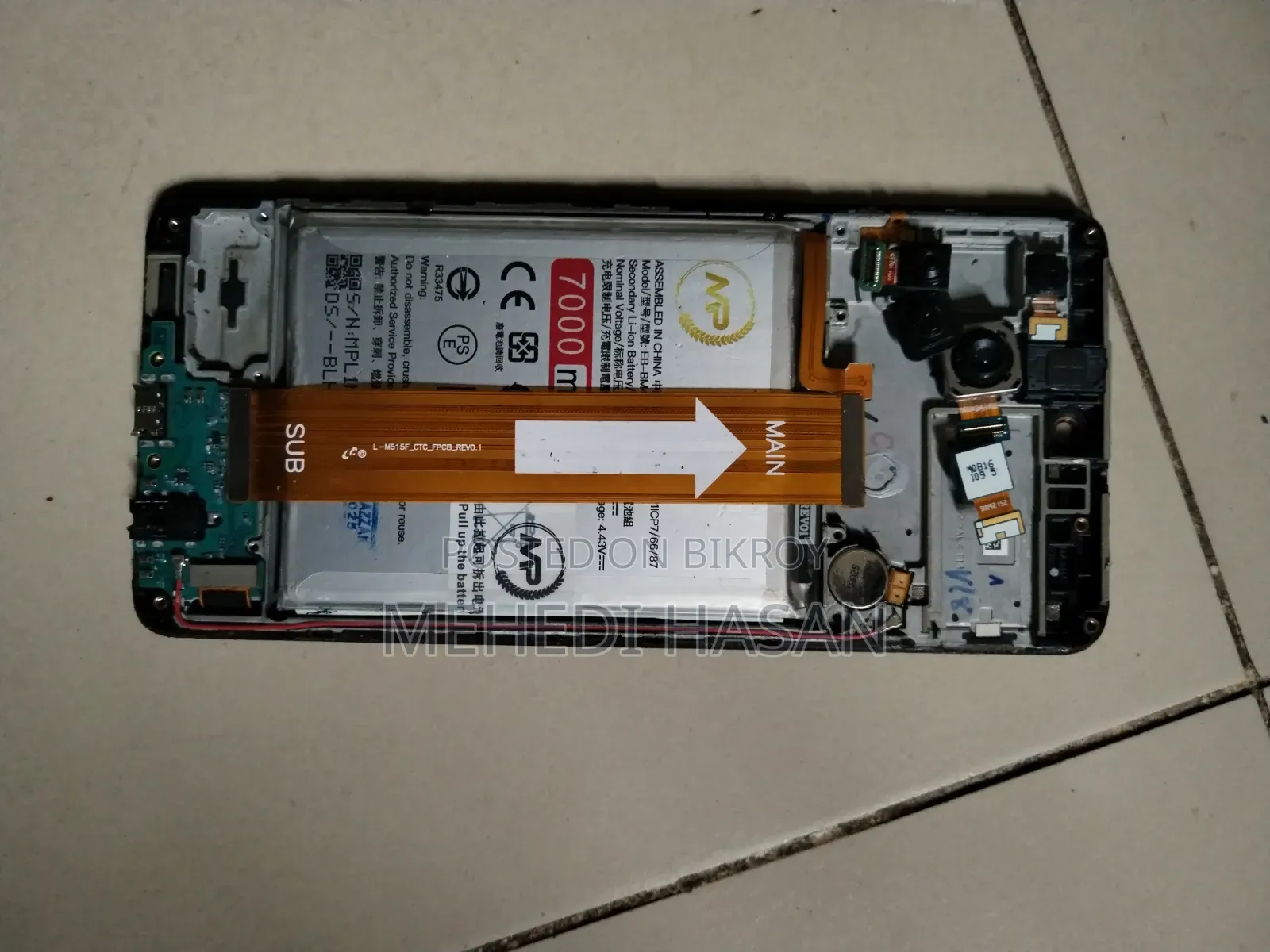 Samsung M51 Original Set Open Display With Battery and Camera Setup