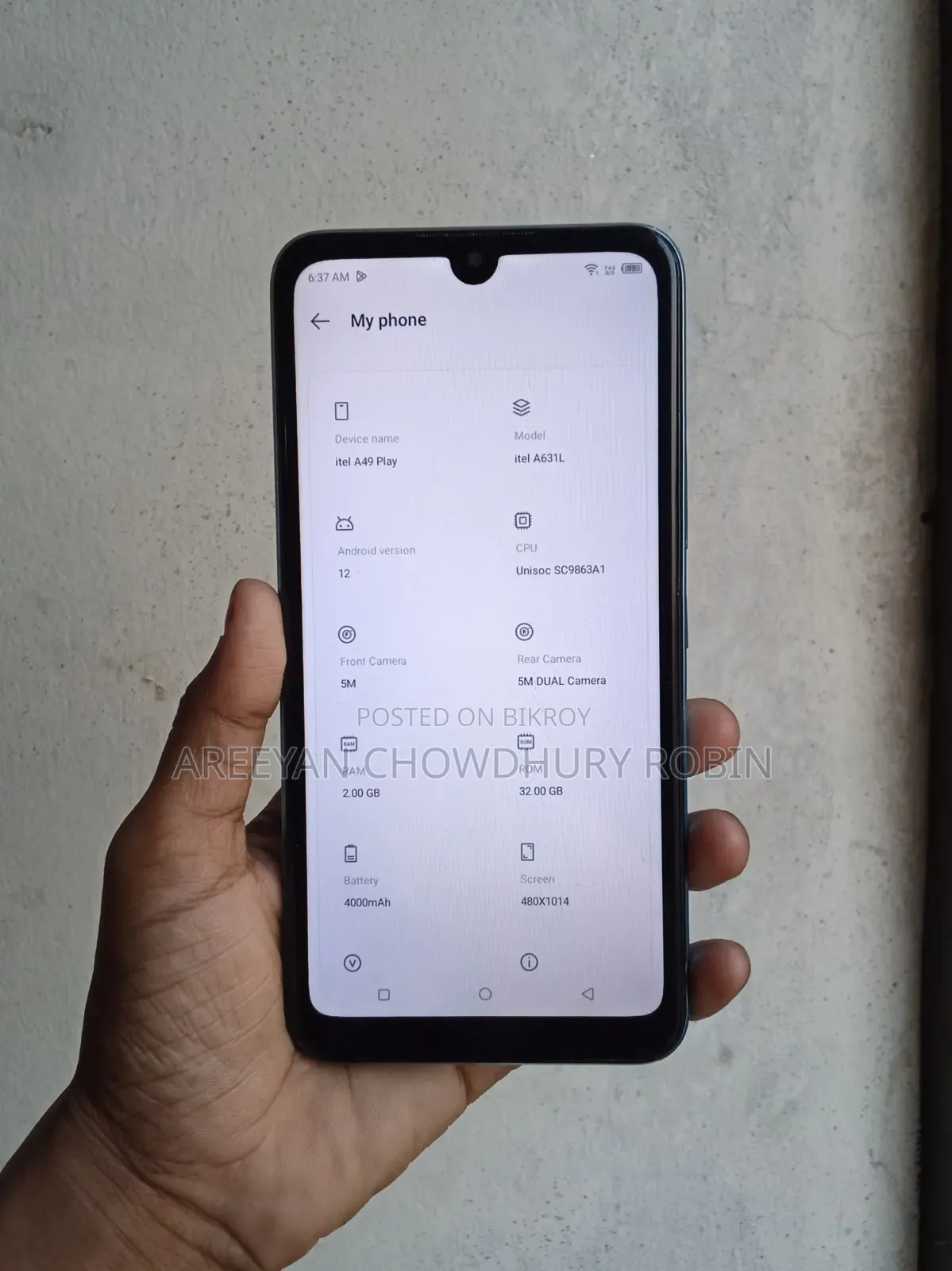 আইটেল এ৪৯ প্লে ৩২ জিবি ব্লু