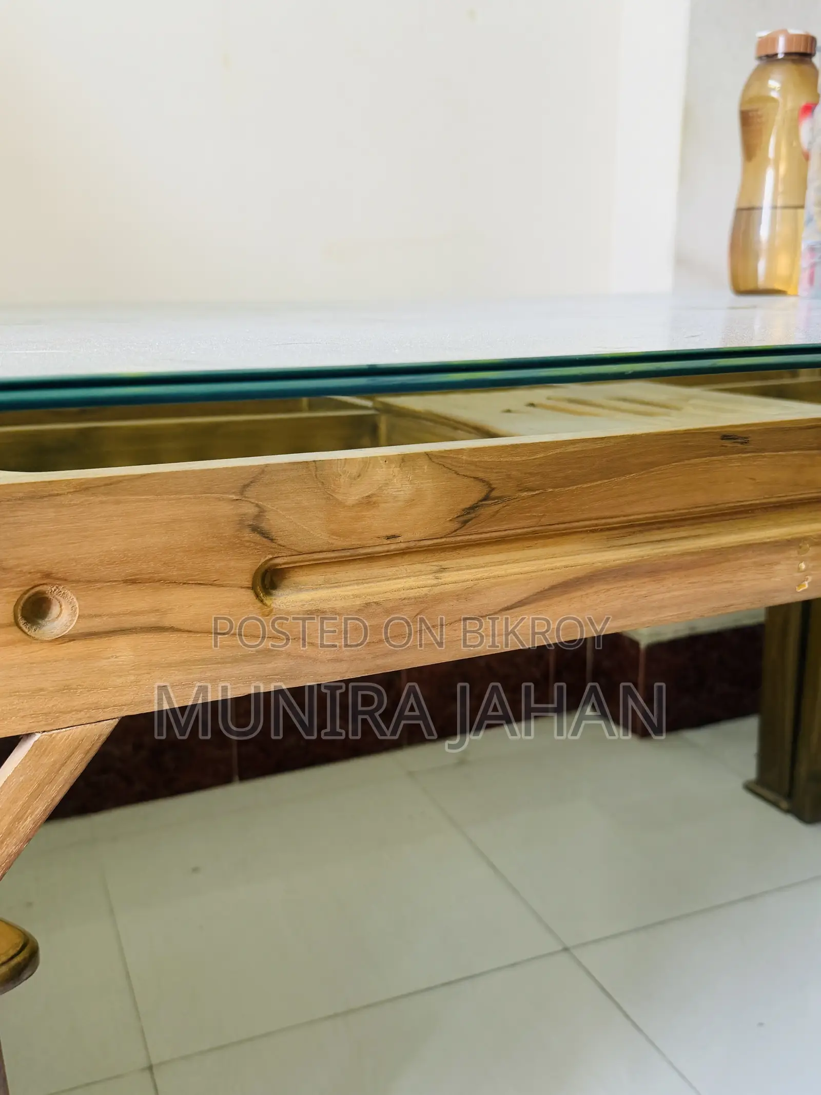 Teak wood dining table.