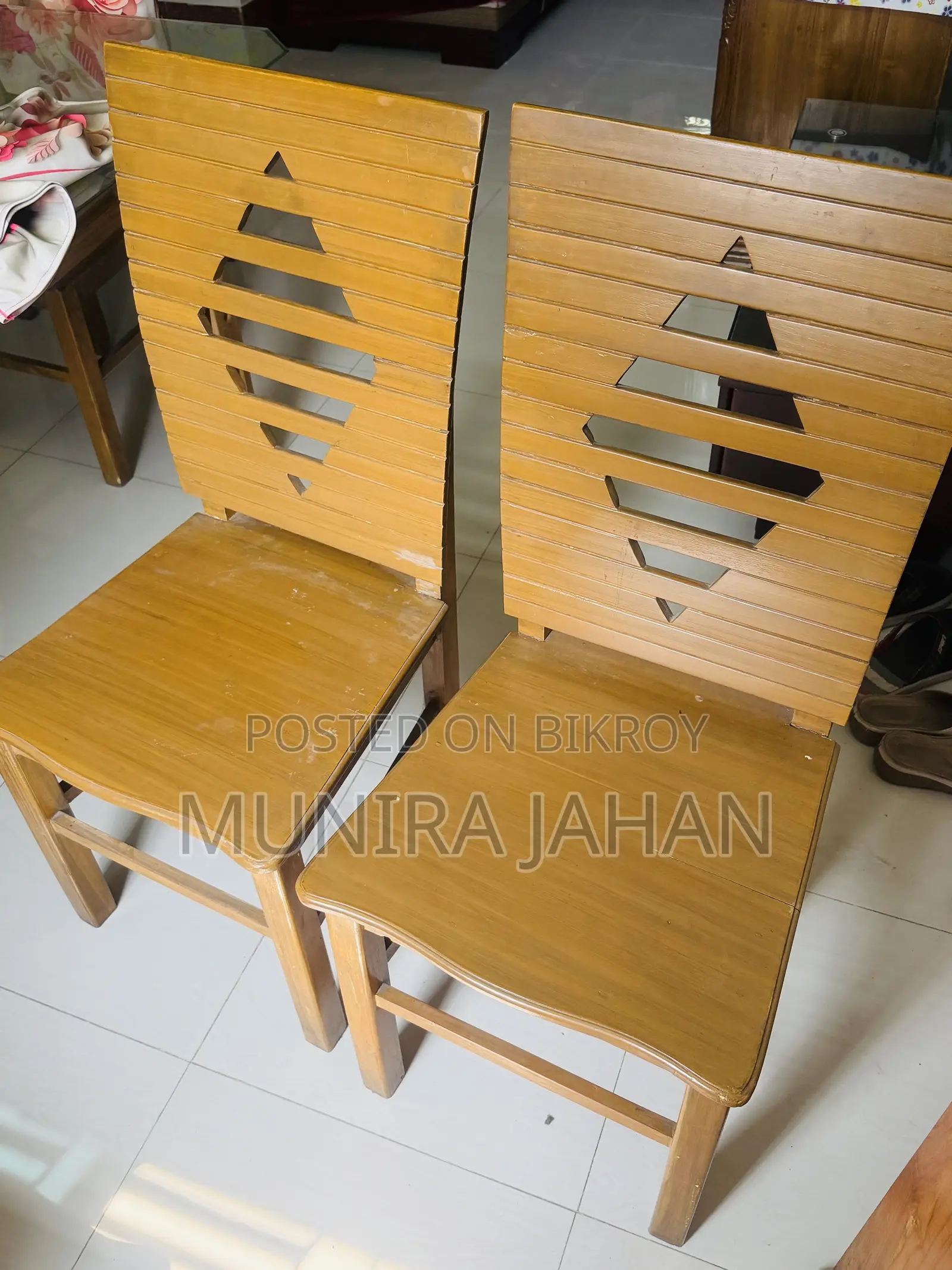 Teak wood dining table.