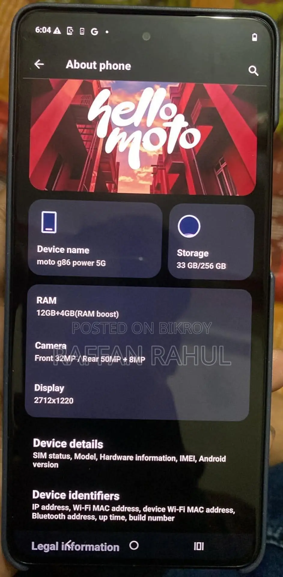 New Motorola Moto G86 Power 5G 256 GB Blue