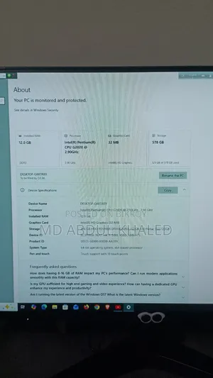 Desktop Computer 12GB Intel Pentium HDD+SSD 128GB