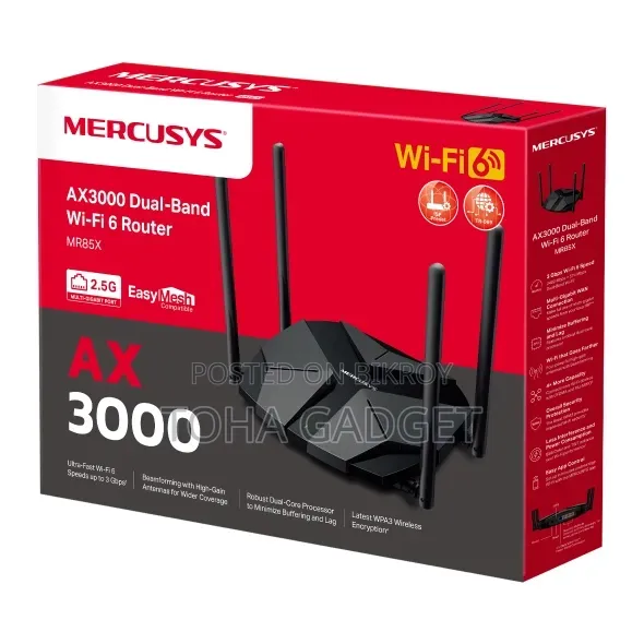 Mercusys MR80X AX3000 Dual Band Gigabit WiFi 6 Router