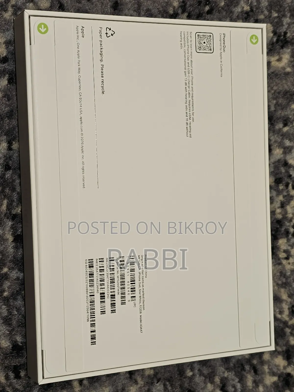 New Apple iPhone Duo 512 GB White