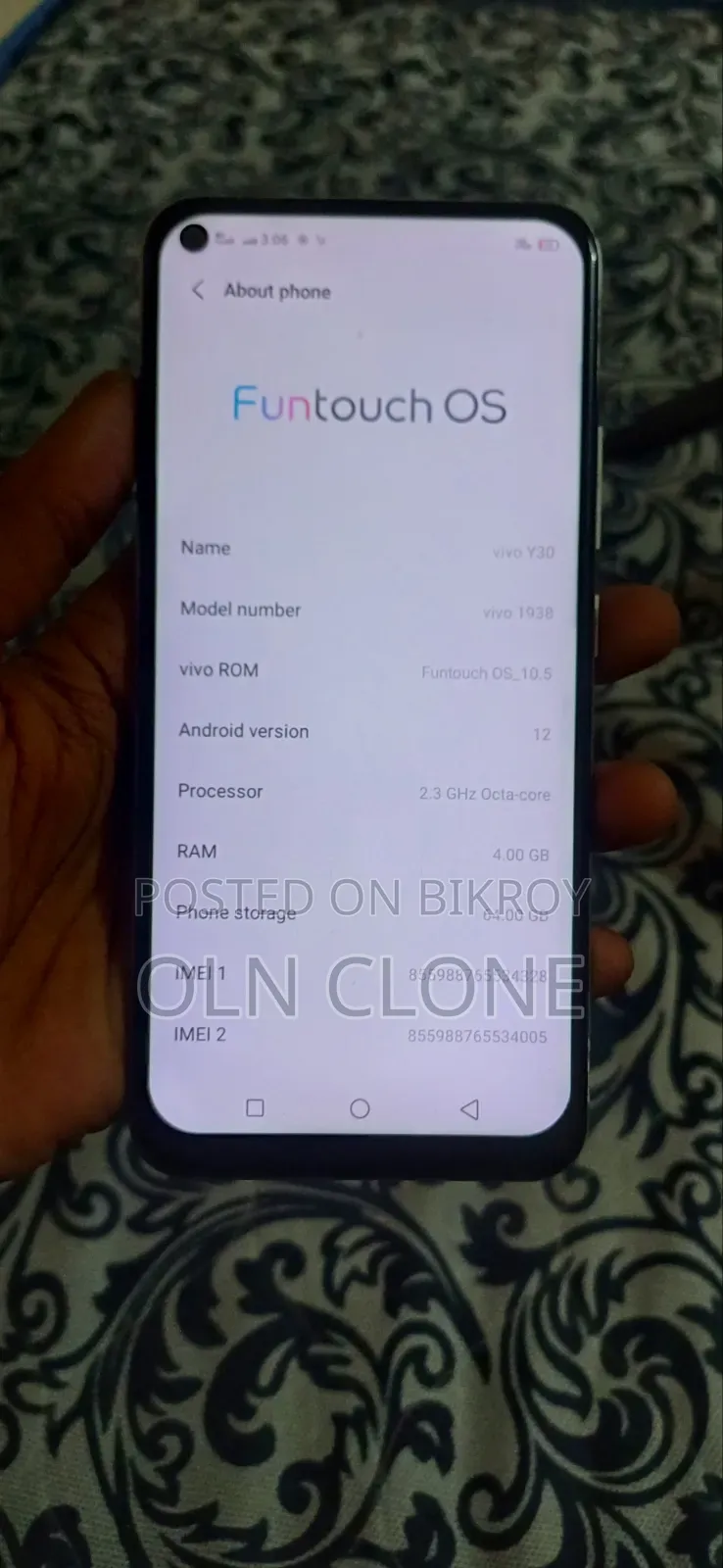 ভিভো ওয়াই৩০ ১২৮ জিবি হোয়াইট