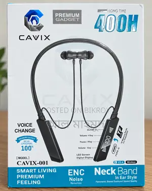 CAVIX Neckband 400H Battery Backup | Premium Bluetooth Earphone