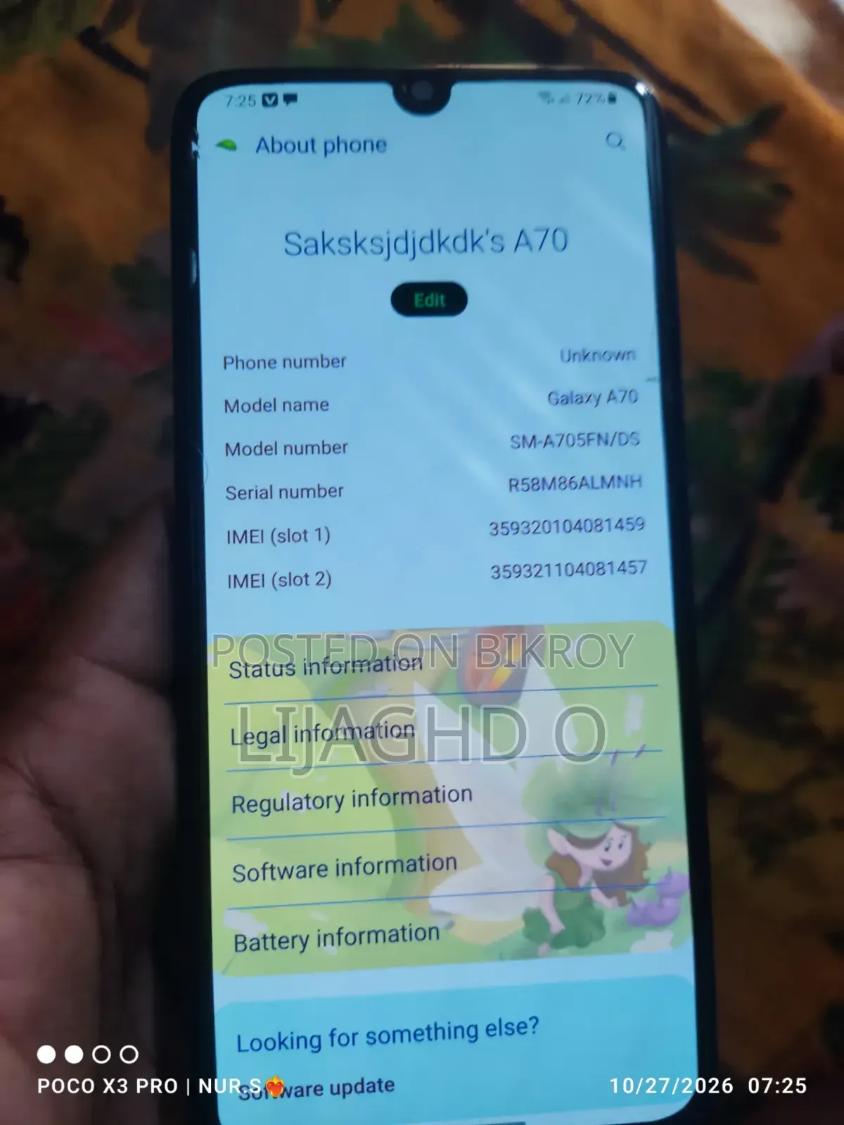 Samsung Galaxy A70 128 GB Blue