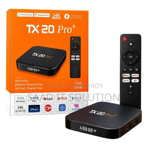 TX20 Pro Plus 24K Ultra HD Smart Android TV Box