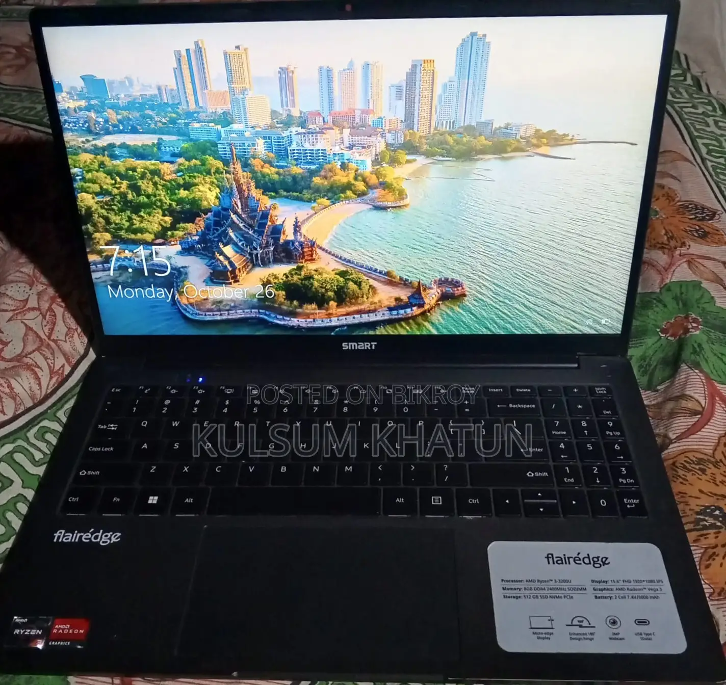 Laptop 8GB AMD Ryzen 3 SSD 512GB
