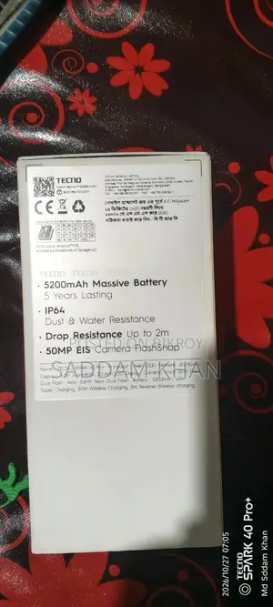 টেকনো স্পার্ক ৪০ প্রো+ ২৫৬ জিবি ব্ল্যাক