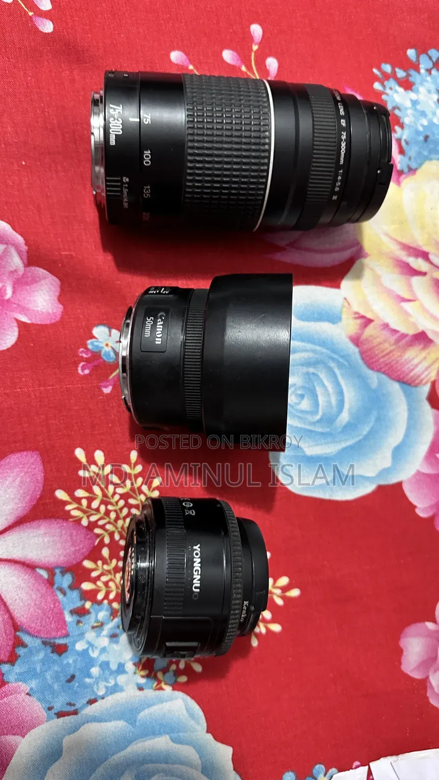 Canon 50mm Prime and 75-300mm Zoom Lens