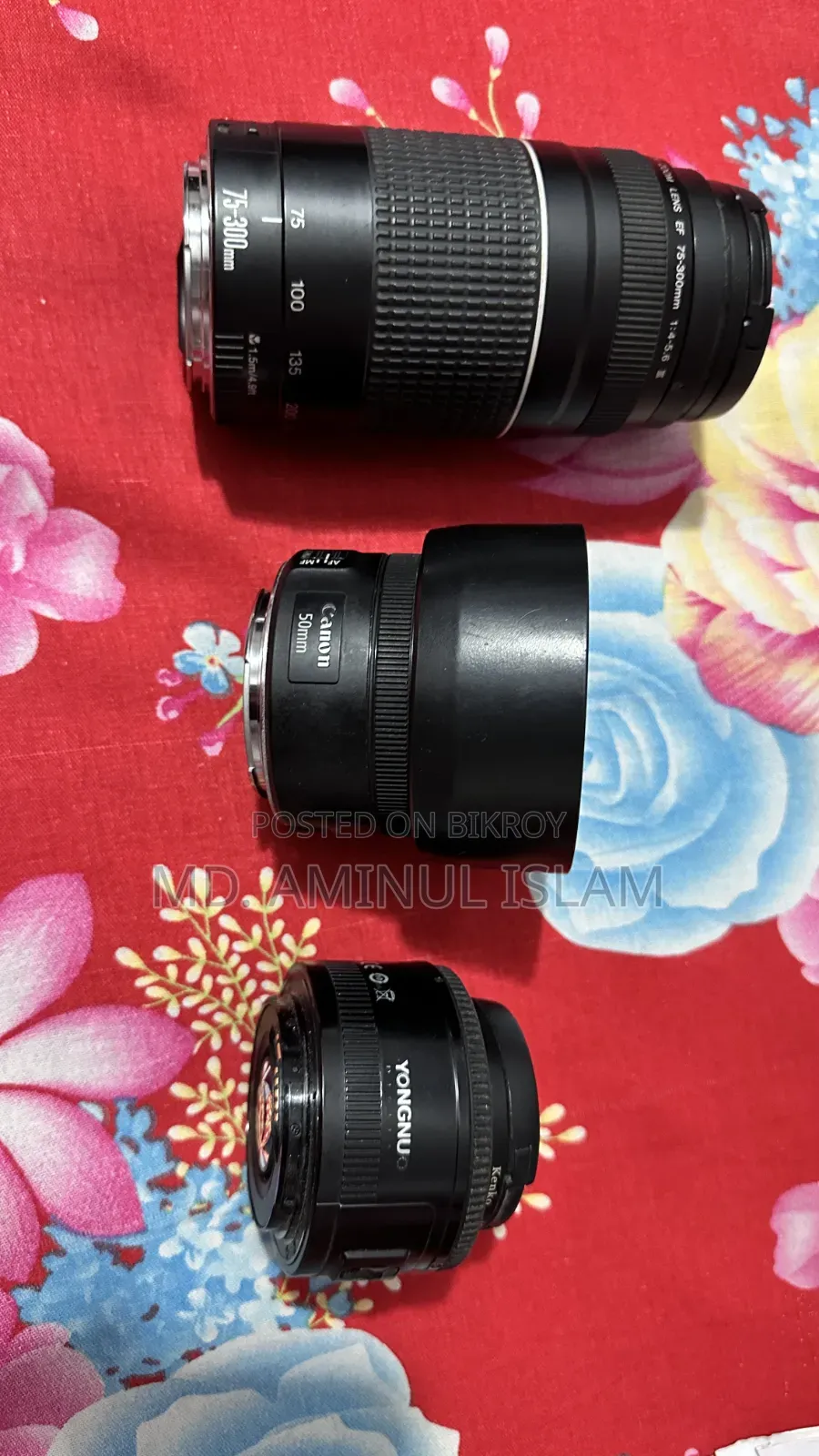 Canon 50mm Prime and 75-300mm Zoom Lens