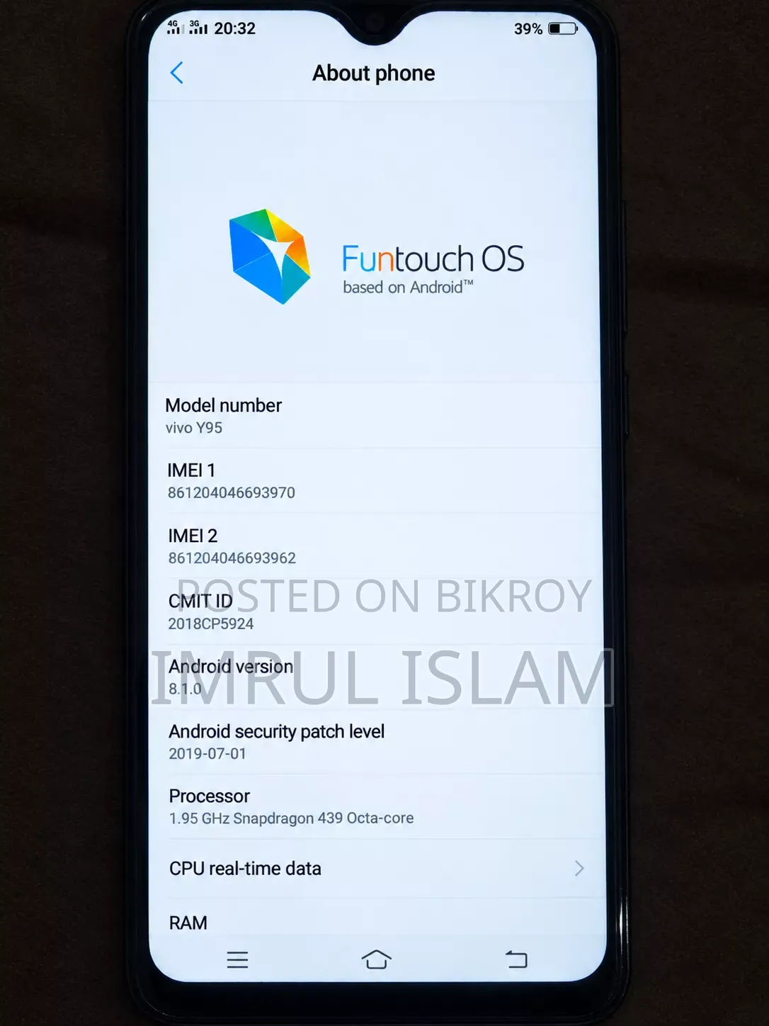 Vivo Y95 128 GB Red