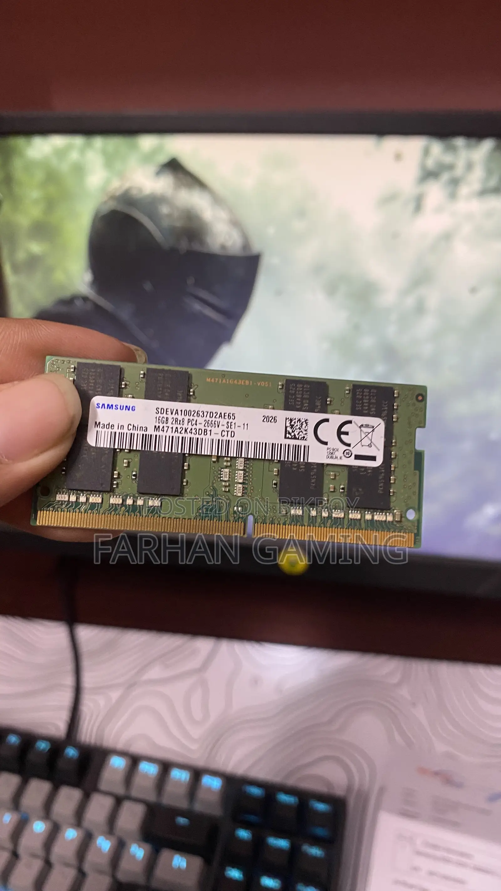 Samsung 8GB DDR4 2666MHz Laptop RAM for Sale
