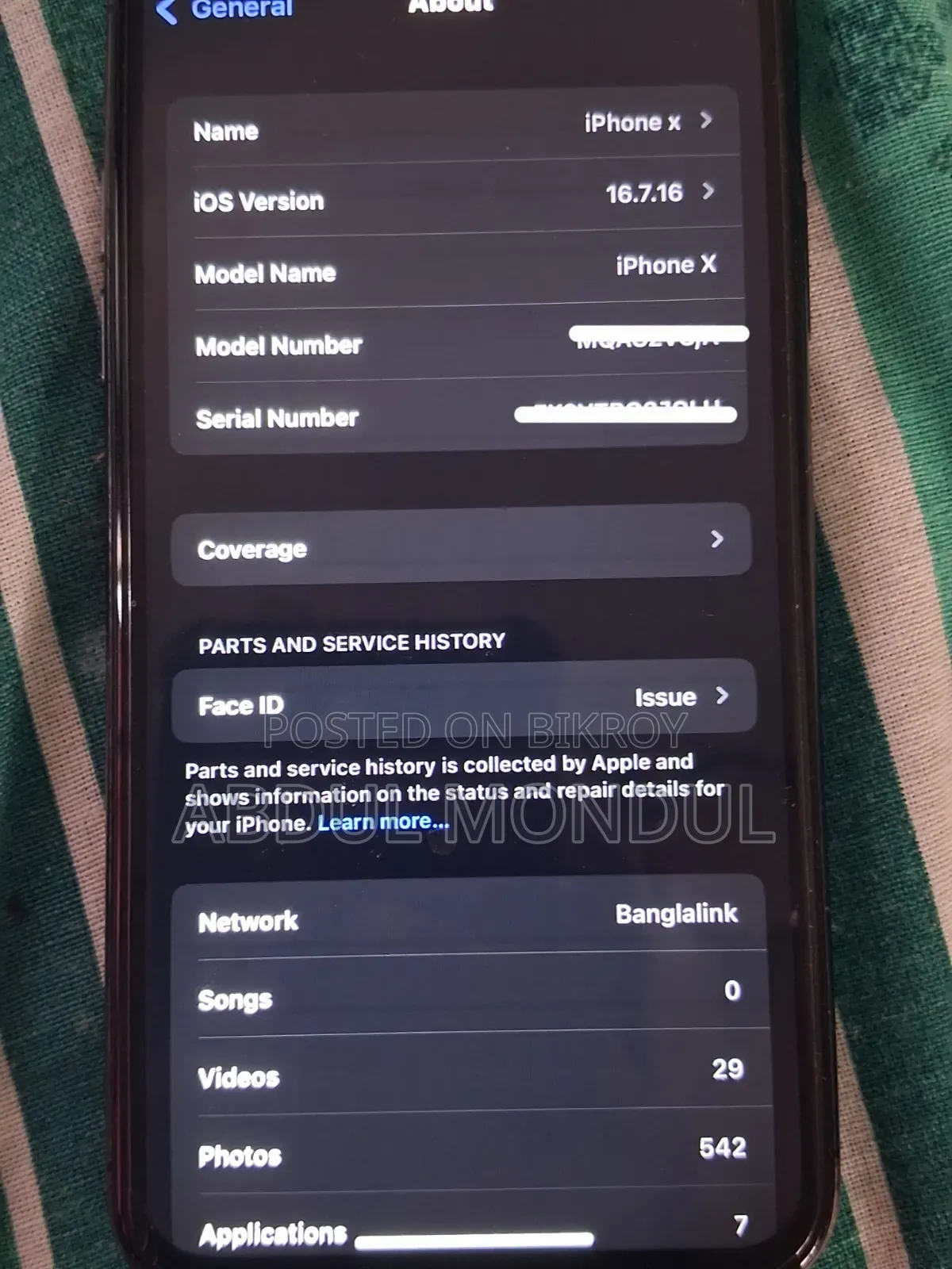 Apple iPhone X 64 GB Black
