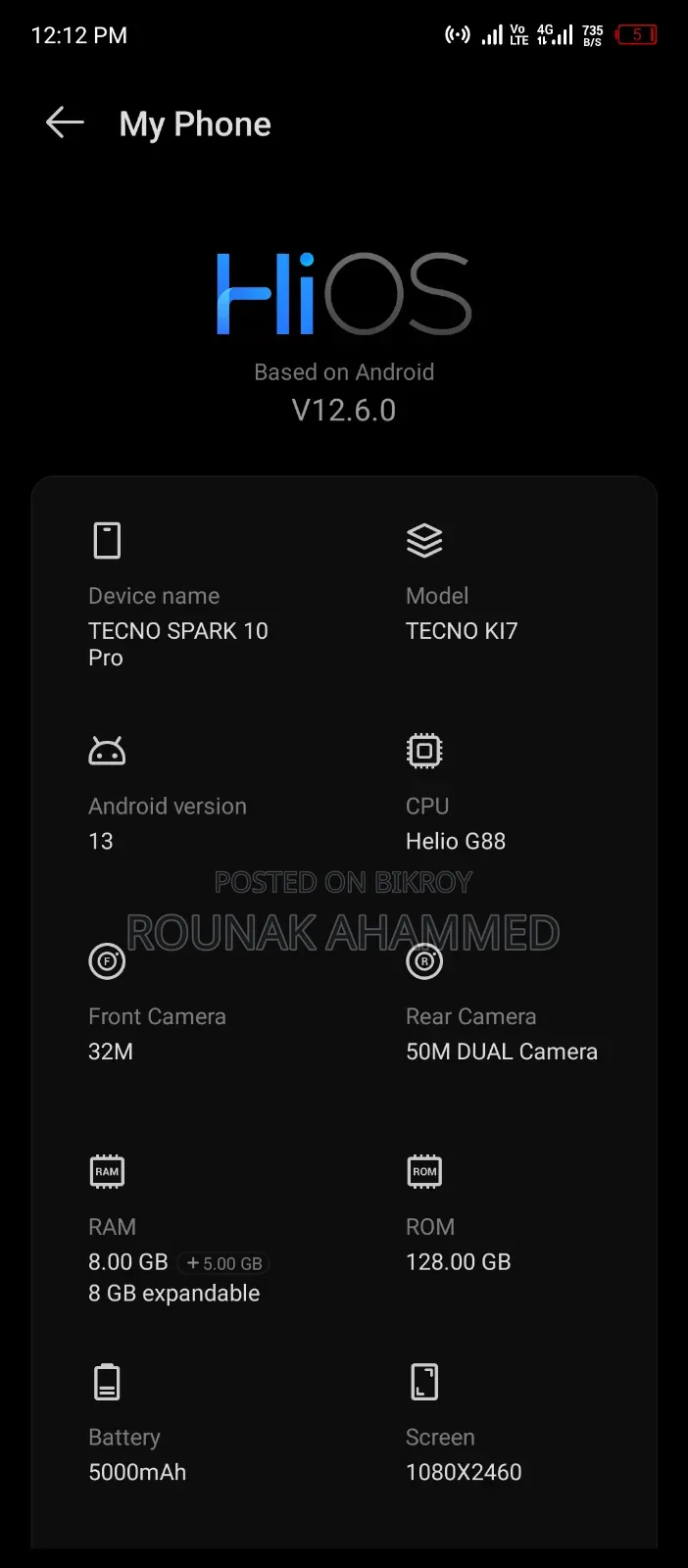 Tecno Spark 10 Pro 128 GB White