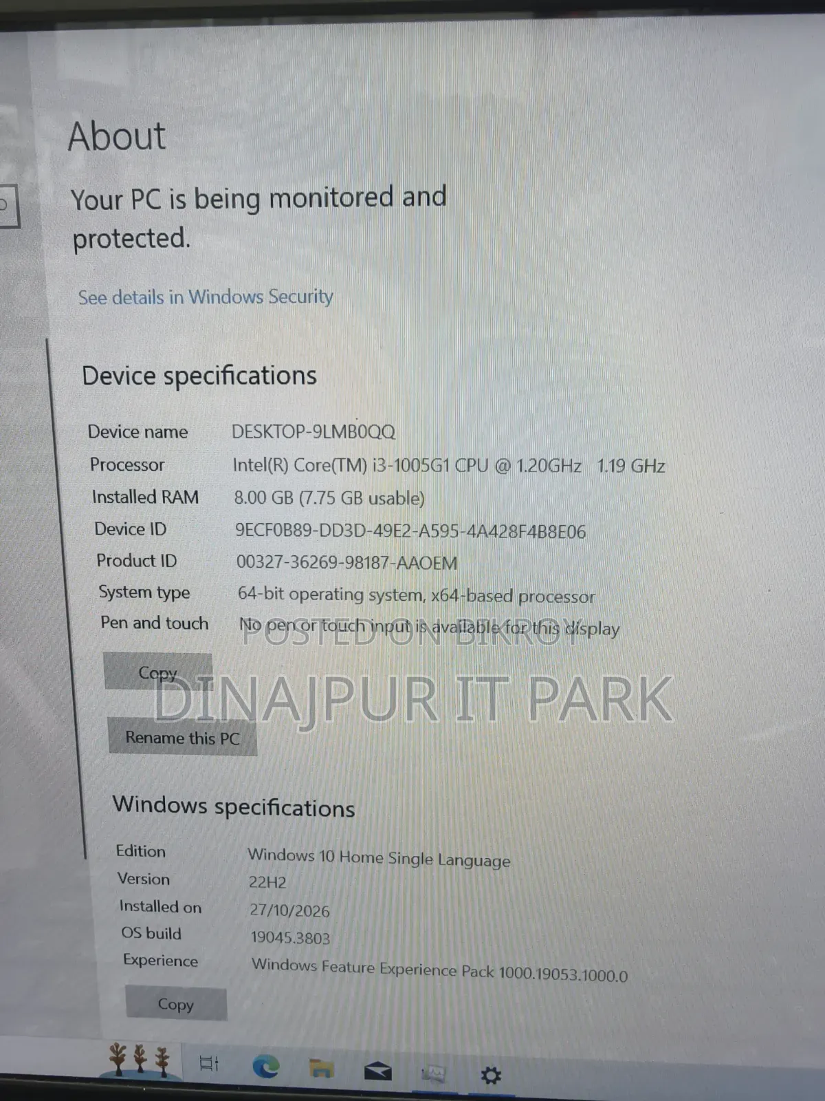 Laptop Lenovo 8GB Intel Core i3 SSD 128GB