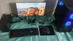 Gaming PC Setup With Monitor, Keyboard & Mouse