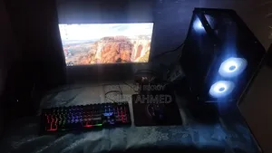 Gaming PC Setup With Monitor, Keyboard & Mouse