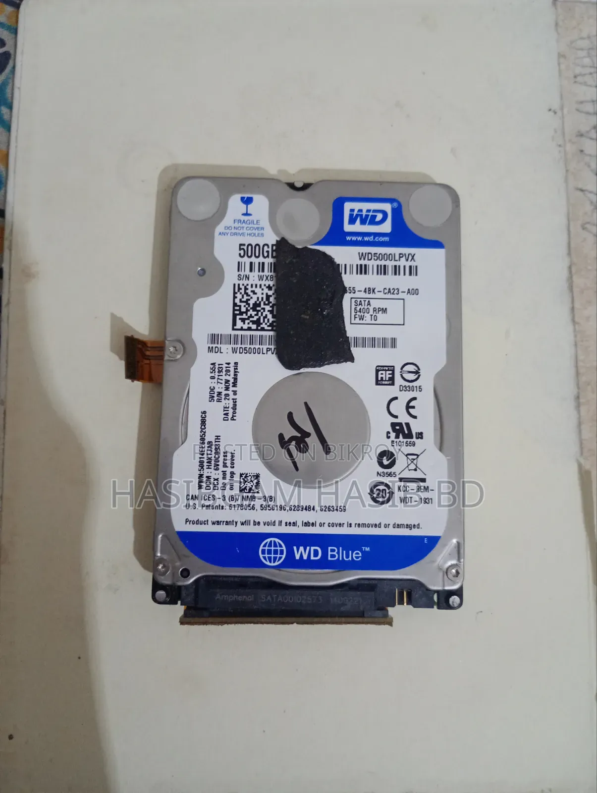 Western Digital (WD) Blue 500GB 2.5-Inch Internal Laptop Hard Disk