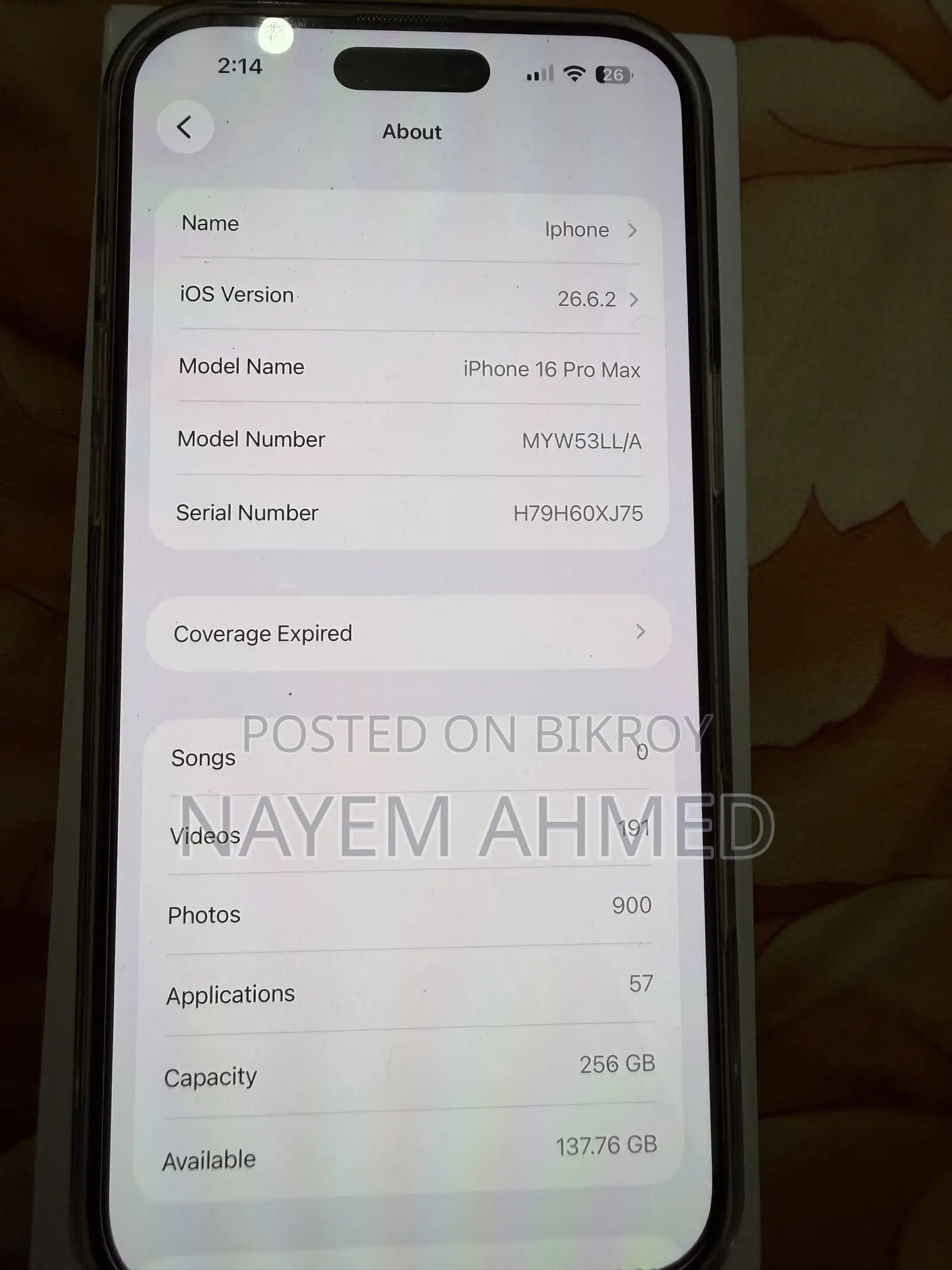 Apple iPhone 16 Pro Max 256 GB Gold