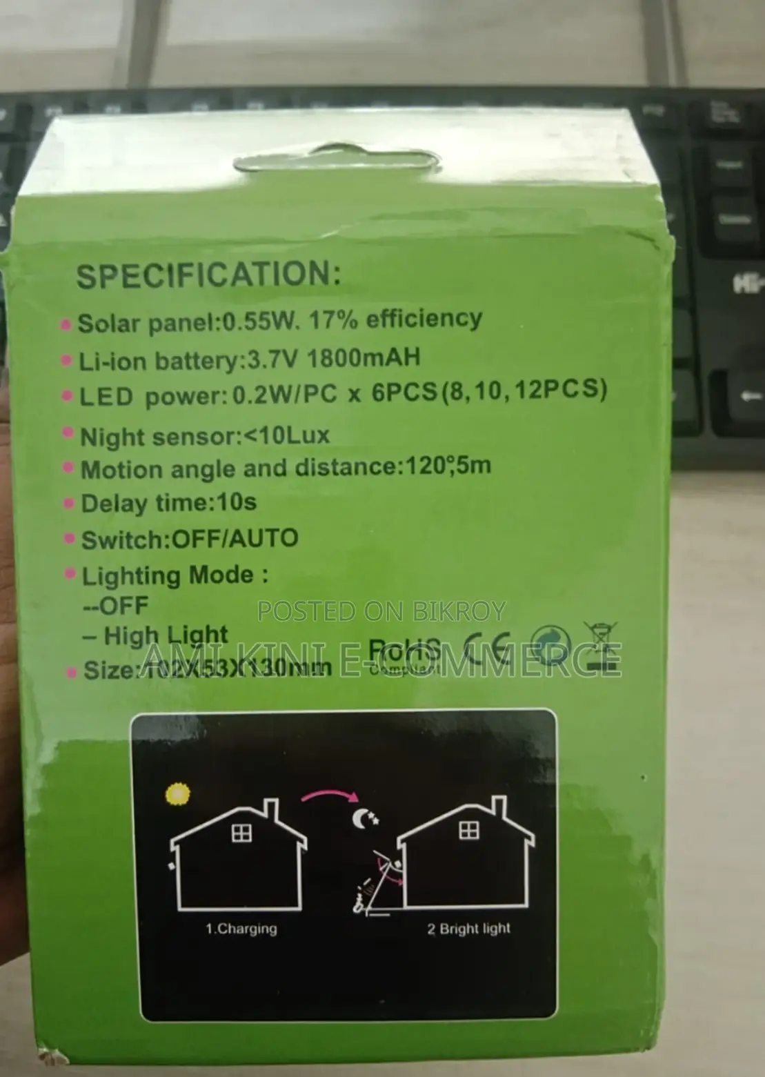 30LED Motion Sensor Solar Light 1pc